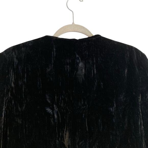 Lillie Rubin Black Velvet Cropped Shrug Holiday New Years Jacket Size Medium - Picture 8 of 15